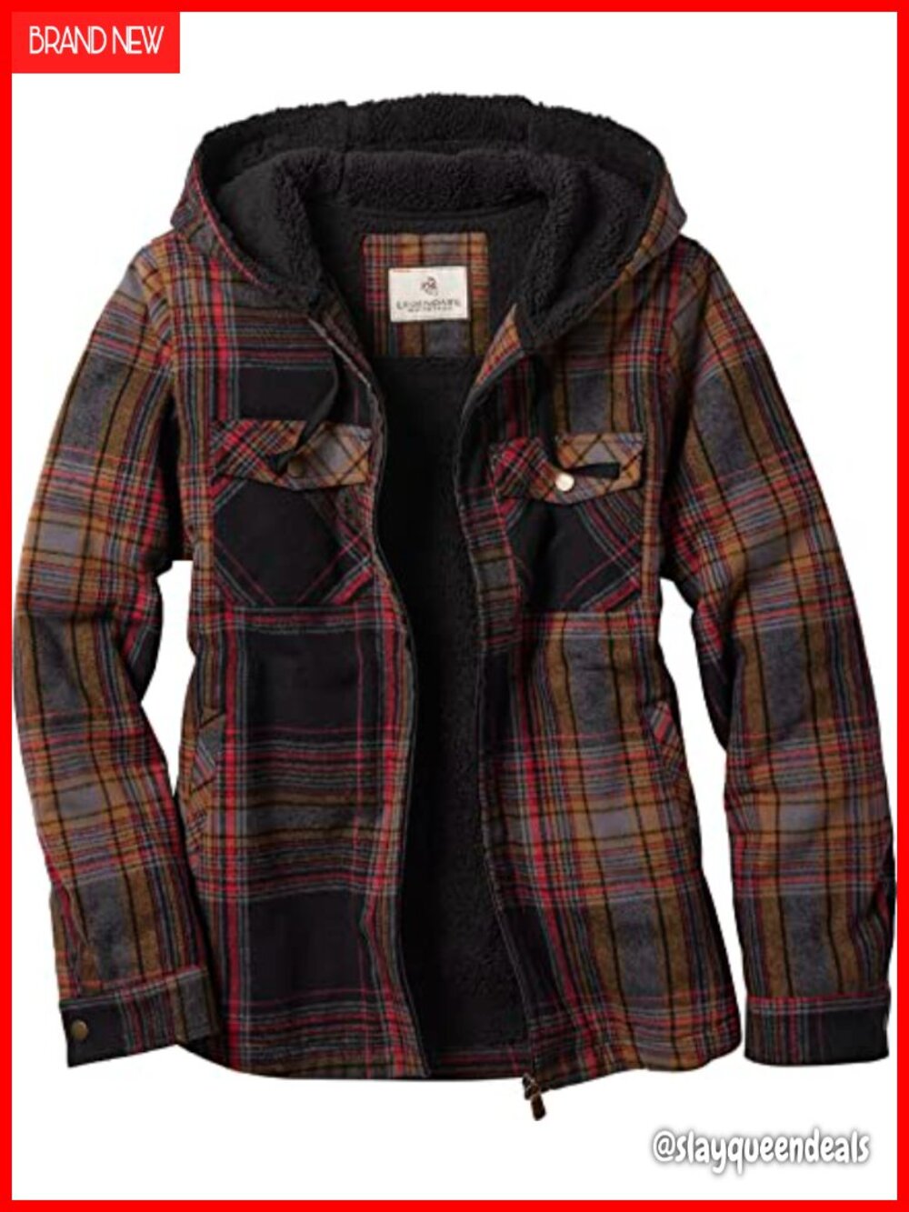 Berber Lined Hooded Shacket Faux Fur Lined Snap Pockets